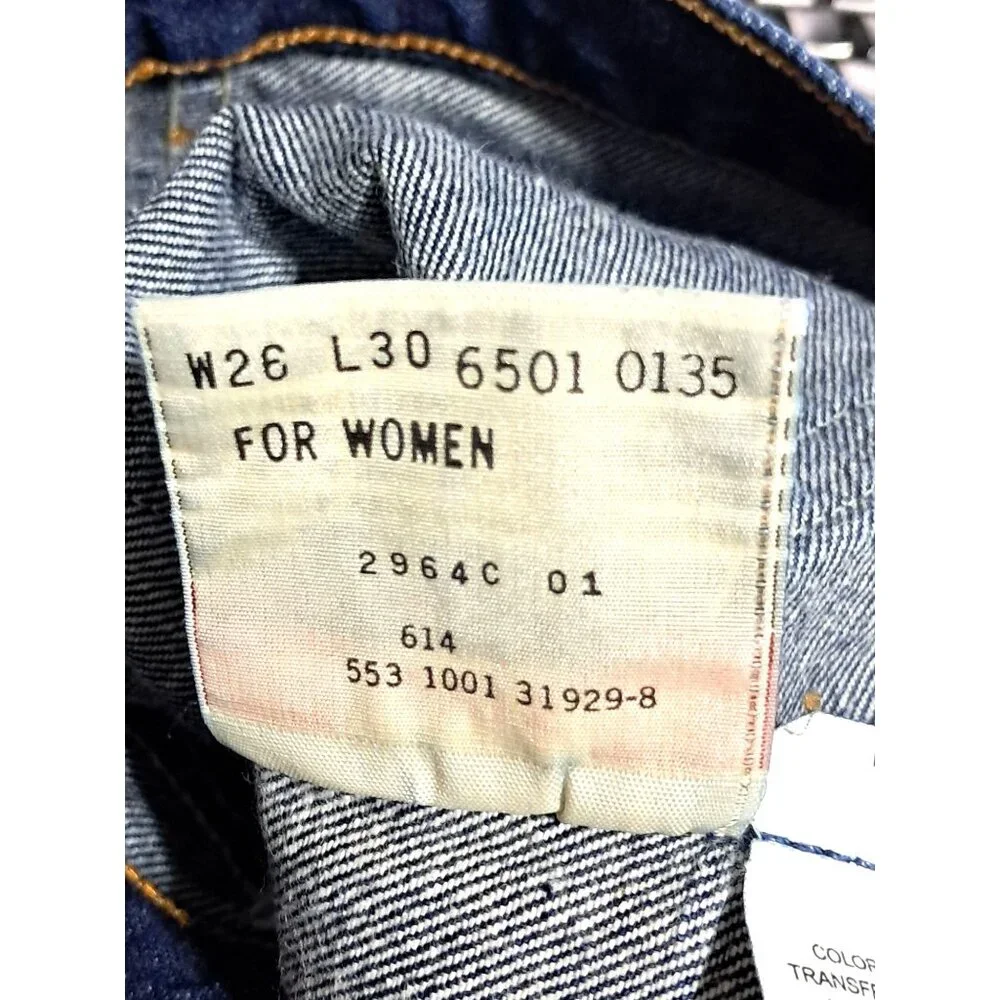 Vintage 90s Levis 501 Womens Jeans Button Fly Tagged W26 L30 USA  Blue Denim Dar - Picture 4 of 9